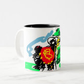 Llama leuk tweekleurige koffiemok (Voorkant links)