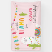 Llama leuk verjaardagsbanner Fiesta Mexicaanse Alp Spandoek (Verticaal)
