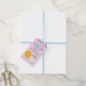 Llama Leuke Roze Verjaardagsfeestje Meisje Cadeaulabel (Met Touw)