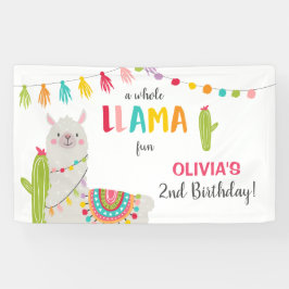 Llama leuke verjaardagsbanner Fiesta Mexican Alpac Spandoek