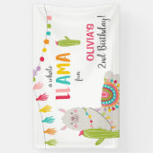 Llama leuke verjaardagsbanner Fiesta Mexican Alpac Spandoek (Verticaal)