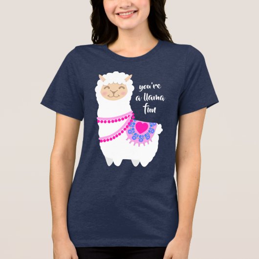 Llama leuke woordspeling Valentijn Tri-Blend Shirt (Voorkant)