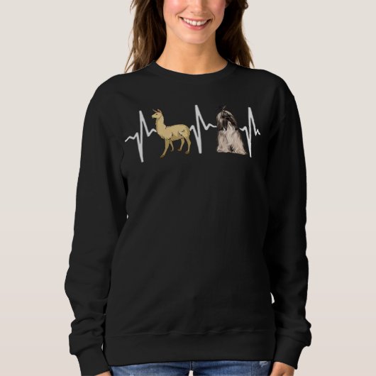 Llama Lhasa Apsos Hartslag Hond Trui (Voorkant)