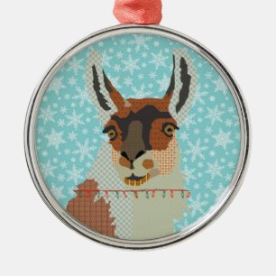 Llama licht mijn leven op metalen ornament