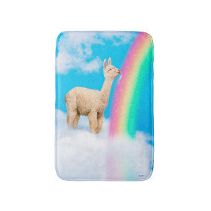 Llama Licking Rainbow Badmat