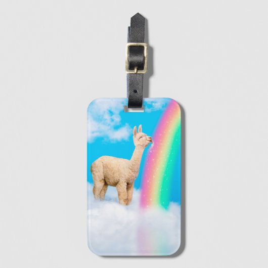 Llama Licking Rainbow Bagagelabel (Voorkant (verticaal))