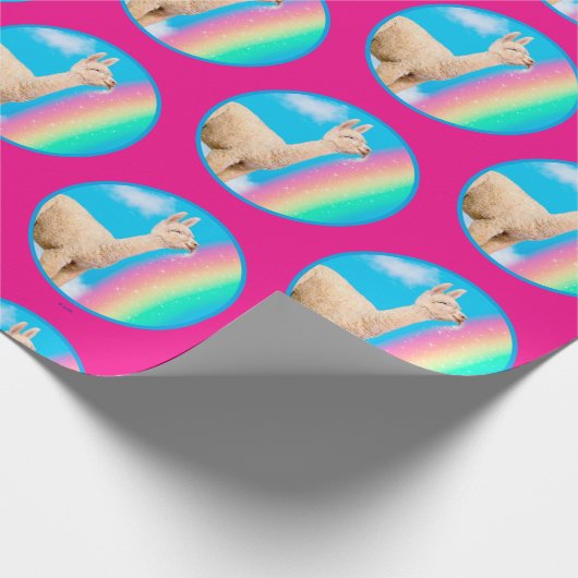 Llama Licking Rainbow Cadeaupapier (Hoek)