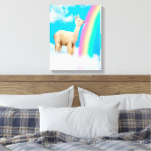 Llama Licking Rainbow Canvas Afdruk (Insitu (Slaapkamer))