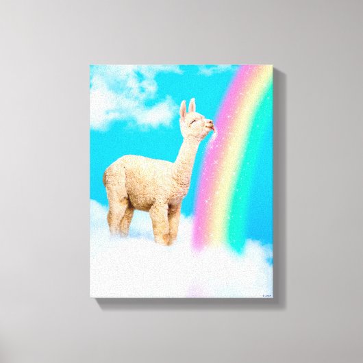 Llama Licking Rainbow Canvas Afdruk (Voorkant)