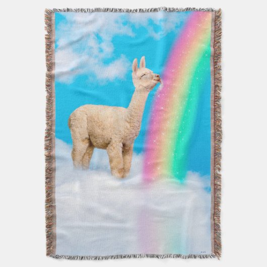 Llama Licking Rainbow Deken (Voorkant Verticaal)