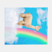 Llama Licking Rainbow Fleece Deken (Voorkant (Horizontaal))