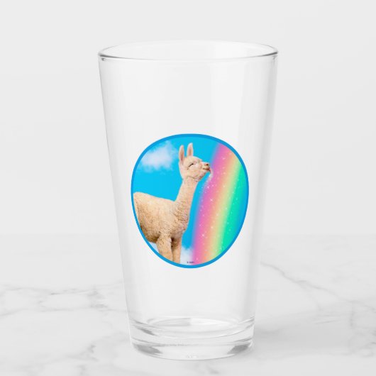 Llama Licking Rainbow Glas (Voorkant)