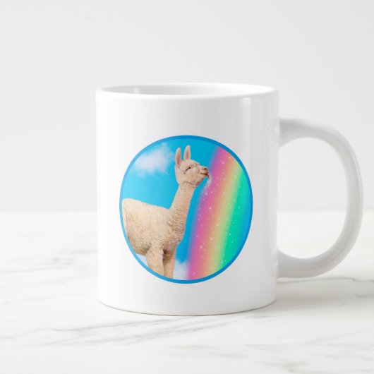 Llama Licking Rainbow Grote Koffiekop (Rechts)