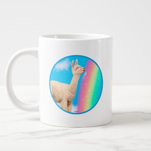 Llama Licking Rainbow Grote Koffiekop (Links)