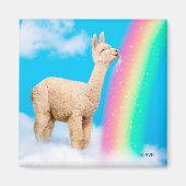 Llama Licking Rainbow Magneet (Voorkant)