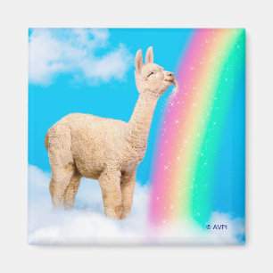 Llama Licking Rainbow Magneet