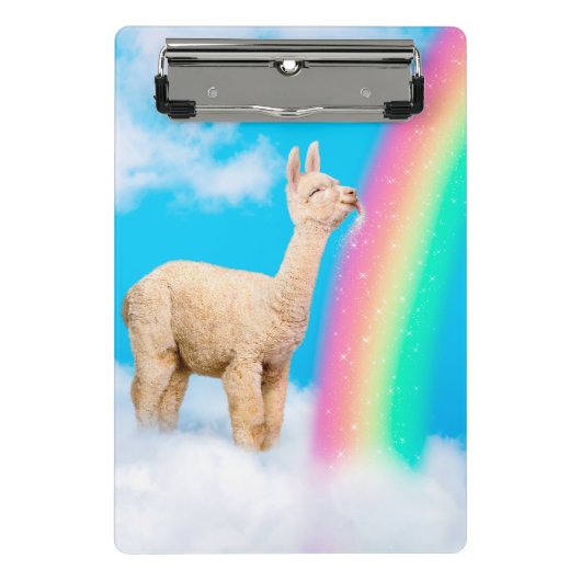 Llama Licking Rainbow Mini Klembord (Voorkant)
