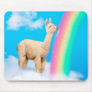 Llama Licking Rainbow Muismat