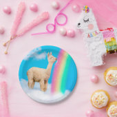 Llama Licking Rainbow Papieren Bordje (Feest)