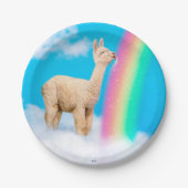 Llama Licking Rainbow Papieren Bordje (Voorkant)