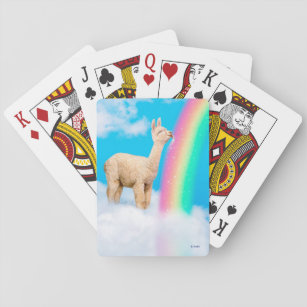 Llama Licking Rainbow Pokerkaarten