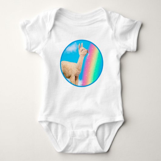Llama Licking Rainbow Romper (Voorkant)