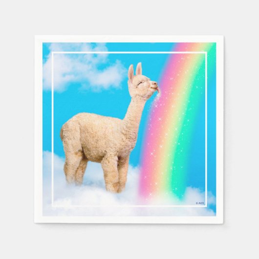 Llama Licking Rainbow Servet (Voorkant)