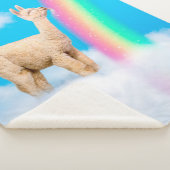 Llama Licking Rainbow Sherpa Deken (3/4)