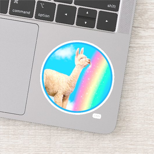 Llama Licking Rainbow Sticker (Detail)