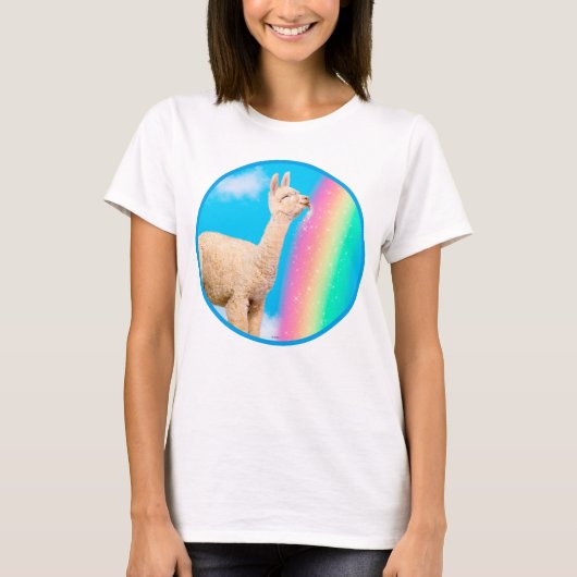 Llama Licking Rainbow T-shirt (Voorkant)