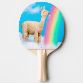 Llama Licking Rainbow Tafeltennisbatje (Voorkant)