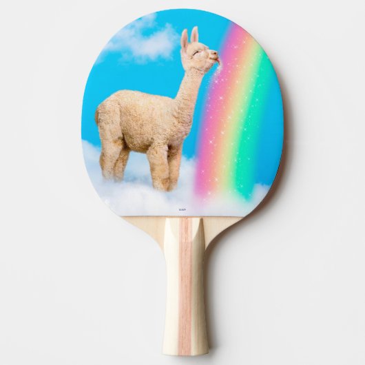 Llama Licking Rainbow Tafeltennisbatje (Voorkant)