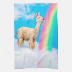 Llama Licking Rainbow Theedoek