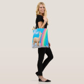 Llama Licking Rainbow Tote Bag (Op model)