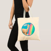 Llama Licking Rainbow Tote Bag (Voorkant (product))