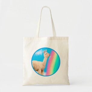 Llama Licking Rainbow Tote Bag