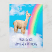 Llama Licking Rainbow Uitnodiging Briefkaart (Voorkant)