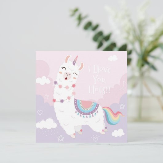 Llama Liefde Feestdagenkaart (Staand voorkant)