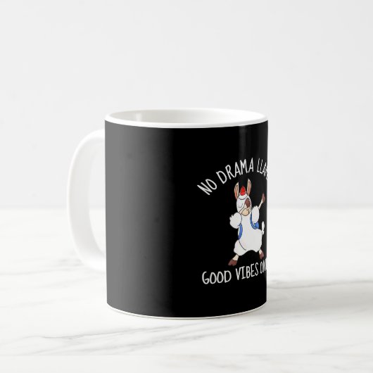 Llama liefde goede vibes school dabbing jongens ns koffiemok (Voorkant links)