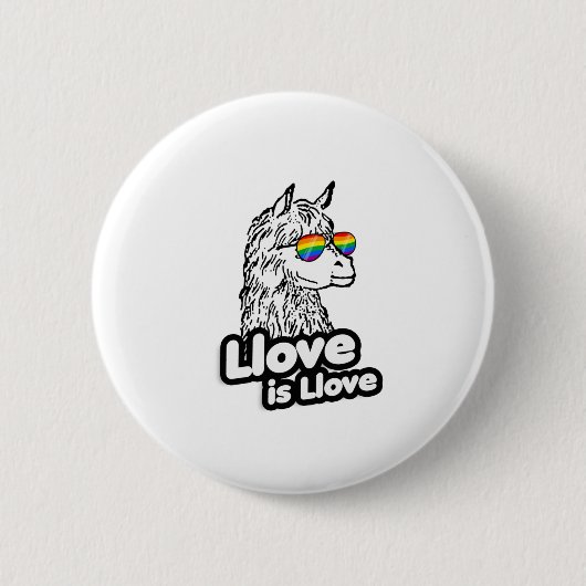Llama: Liefde is liefde Ronde Button 5,7 Cm (Voorkant)