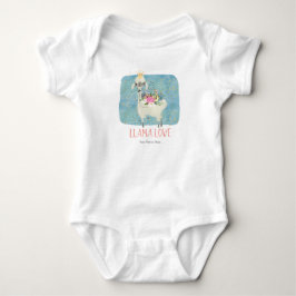 Llama Liefde Kroon Waterverf Schattig Kawaii Aardi Romper