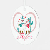 Llama Liefde  Metalen Ornament (Voorkant links)