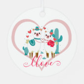 Llama Liefde  Metalen Ornament (Achterkant)