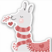 Llama liefde Schattige roze Sticker (Voorkant)