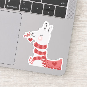 Llama liefde Schattige roze Sticker