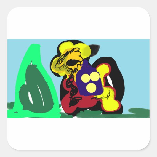 Llama liefde  vierkante sticker (Voorkant)