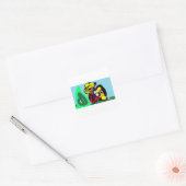 Llama liefde  vierkante sticker (Envelop)