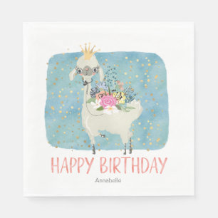 Llama Liefde Waterverf Lief Verrassend Verjaardags Servet