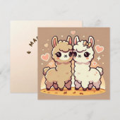 Llama Liefdekaart Feestdagenkaart (Voorkant / Achterkant)
