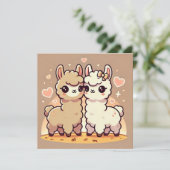 Llama Liefdekaart Feestdagenkaart (Staand voorkant)